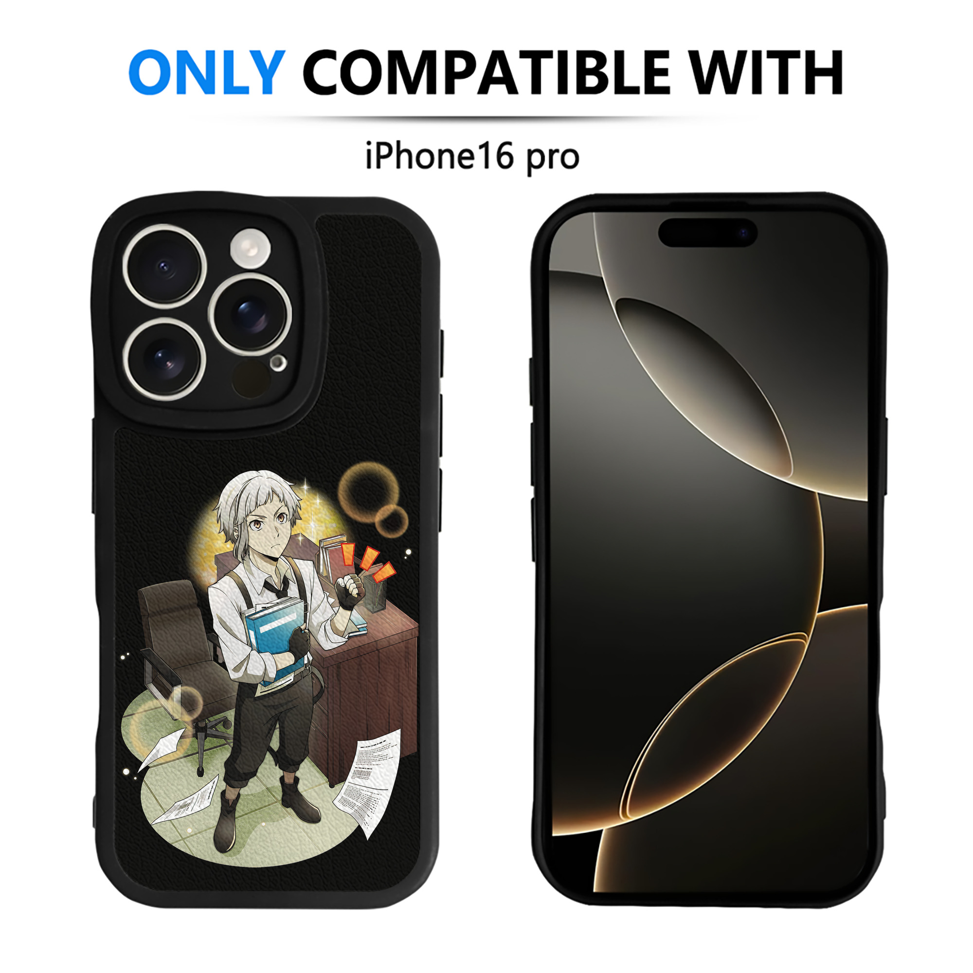 （画像用） 文豪ストレイドッグス Bungo Stray Dogs 【iPhone 16シリーズ対応】シリコンスマホケース（レザー調） 材質：シリコン